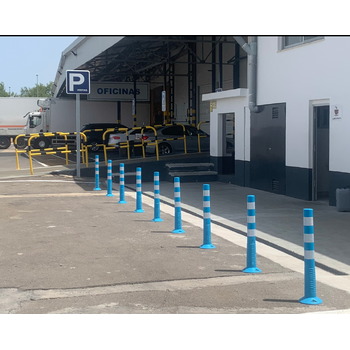 Bolardo de Poliuretano Flexible Ø80 mm – 75 cm con 3 Bandas Reflectantes N1