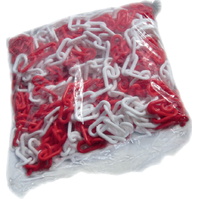 Postes y cadenas de plástico, precaución suelo mojado  Cadena PVC para poste de señalización Rojo y Blanco