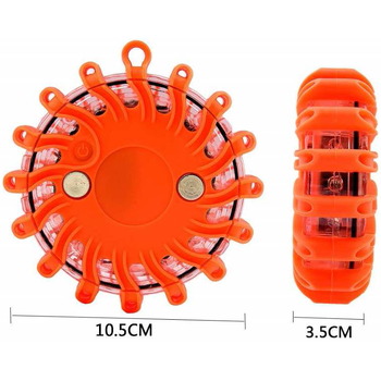 Maleta de 6 balizas de señalización LED color naranja