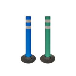 Balizas con base desmontables  Baliza H80 desmontable con 2 bandas reflectantes blancas