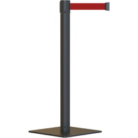 Postes separadores con cinta extensible retráctil  Poste separador con base cuadrada y cinta extensible de 3m