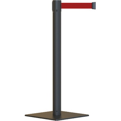 Postes separadores con cinta extensible retráctil  Poste separador con base cuadrada y cinta extensible de 3m