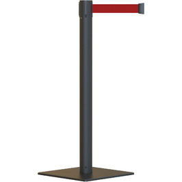 Postes separadores con cinta extensible retráctil  Poste separador con base cuadrada y cinta extensible de 3m