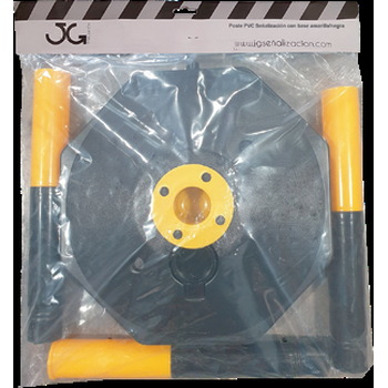 Poste Señalización Amarillo/Negro con base octogonal rellenable