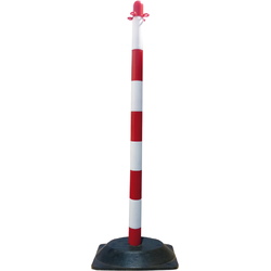 Postes y cadenas de plástico, precaución suelo mojado 102PE Poste plástico Rojo/Blanco con base cuadrada pesada