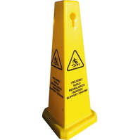 Postes y cadenas de plástico, precaución suelo mojado 106C Cono 4 caras Precaución Suelo Mojado