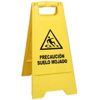 Postes y cadenas de plástico, precaución suelo mojado 106 Señal PVC Plegable - Precaución suelo mojado
