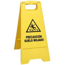 Postes y cadenas de plástico, precaución suelo mojado 106 Señal PVC Plegable - Precaución suelo mojado