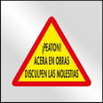 Bolsa señal de plástico BOL420 Acera en obras