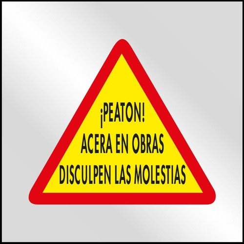 Señales viales o tráfico en bolsa blanca de plástico serigrafiada e impresa a una cara. Medidas 70x70cm. Útiles para una señalizacion muy económica.