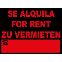 Cartelería comercial 963-3IDI Cartel Comercial -SE ALQUILA, FOR RENT, ZU VERMIETEN