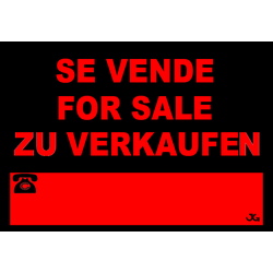 Cartelería comercial 962-3IDI Cartel Comercial: SE VENDE, FOR SALE, ZU VERKAUFEN