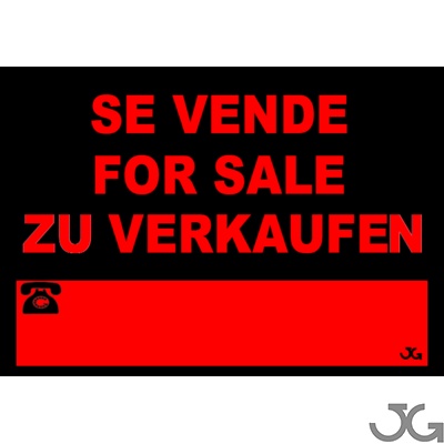 Cartel Comercial: SE VENDE, FOR SALE, ZU VERKAUFEN