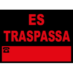 Cartelería comercial 976-CAT Cartel comercial: ES TRASPASSA