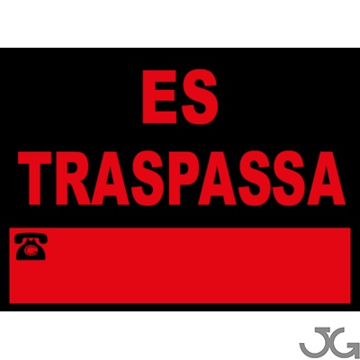 Cartel comercial en valencià-català: ES TRASPASSA