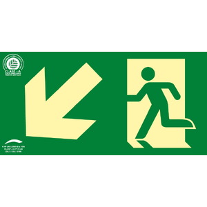 Salida puerta abajo izquierda - 32x16 Clase A Evacuación