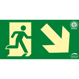 Salida puerta abajo derecha - 32x16 Clase A Evacuación