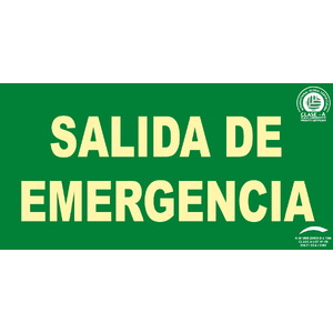 Salida de emergencia - 32x16 Clase A Evacuación