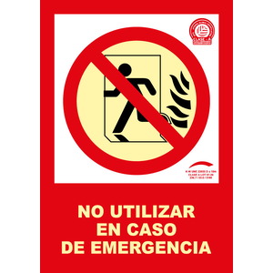 No utilizar en caso de emergencia - A4(210x297) Clase A Evacuación
