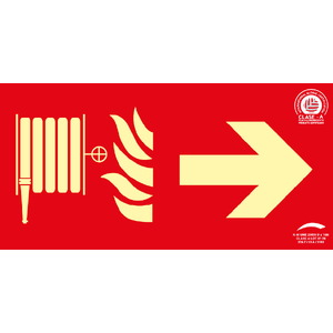 Boca de incendios flecha derecha - 32x16 Clase A Extinción
