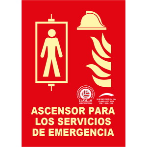 Ascensor para los servicios de emergencia - A4(297x210) Clase A Extinción