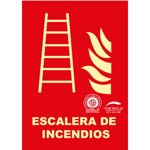 Escalera de incendios - A4(297x210) Clase A Extinción
