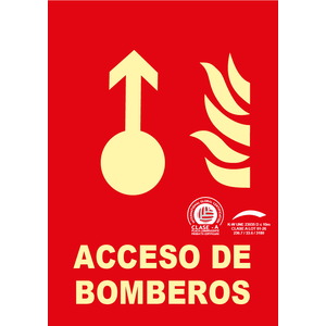 Acceso de bomberos - A4(297x210) Clase A Extinción