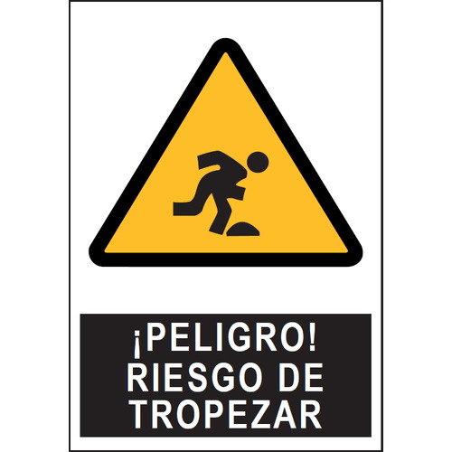 Señales de advertencia de peligro o señales preventivas. Disponibles en poliestireno blanco de 1mm, vinilo adhesivo y aluminio blanco de 0,8mm. Medidas: 210x290mm, 300x400mm, 400x600mm.