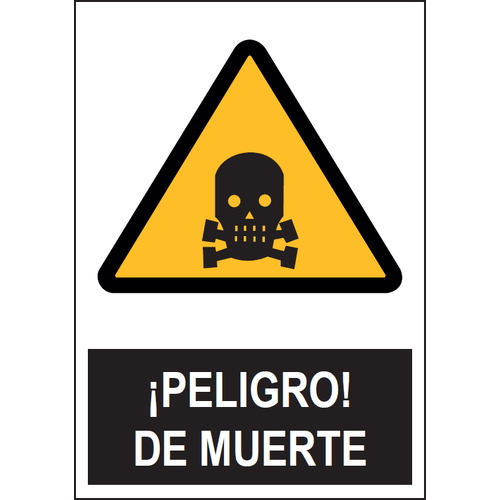 Señales de advertencia de peligro o señales preventivas. Disponibles en poliestireno blanco de 1mm, vinilo adhesivo y aluminio blanco de 0,8mm. Medidas: 210x290mm, 300x400mm, 400x600mm.