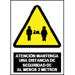 SA1098 Atención mantenga una distancia de seguridad de al menos 2 metros