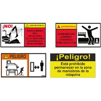 Adhesivos en diversos tamaños  Señalizacion de advertencia para máquinas, medidas 21x15cm