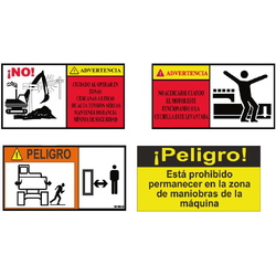 Adhesivos en diversos tamaños  Señalizacion de advertencia para máquinas, medidas 21x15cm