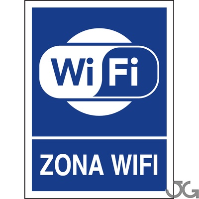 Cartel señalización e indicación de espacios con wifi (Internet). Fabricado en polietileno y medidas 21x29cm.