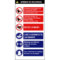 Señales combinadas de seguridad para prevención de contagios 621 Cartel combinado Normas de seguridad
