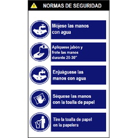 Señales combinadas de seguridad para prevención de contagios 623 Cartel combinado Normas de seguridad