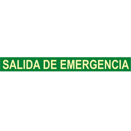Señales verticales de evacuación, salvamento y socorro fotoluminiscentes. Advierten del lugar donde se encuentran las salidas de emergencia, lavabos, duchas de descontaminación, primeros auxilios, etc.
