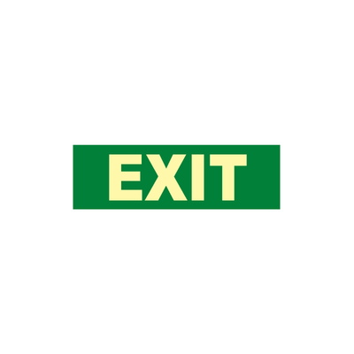 Señales verticales de evacuación, salvamento y socorro fotoluminiscentes. Advierten del lugar donde se encuentran las salidas de emergencia, lavabos, duchas de descontaminación, primeros auxilios, etc.