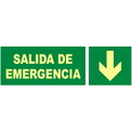 EV125 Salida de emergencia con flecha hacia abajo.
Se suministran en dos unidades de 297x148mm + 148x148mm