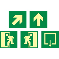 Señales de evacuación, salvamento y socorro  Señales rutas de evacuación de medidas 224x224mm