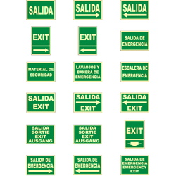 Señales de evacuación, salvamento y socorro  Señales de emergencia fotoluminiscentes generales