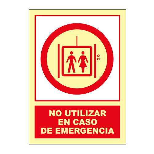 Señales verticales de evacuación, salvamento y socorro fotoluminiscentes. Advierten del lugar donde se encuentran las salidas de emergencia, lavabos, duchas de descontaminación, primeros auxilios, etc.