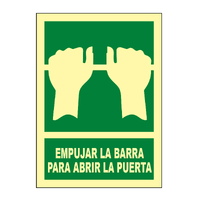 Empujar la Barra para abrir la puerta