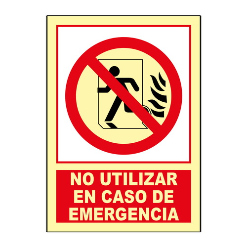Señales verticales de evacuación, salvamento y socorro fotoluminiscentes. Advierten del lugar donde se encuentran las salidas de emergencia, lavabos, duchas de descontaminación, primeros auxilios, etc.