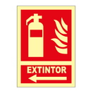 Extintor flecha Izquierda