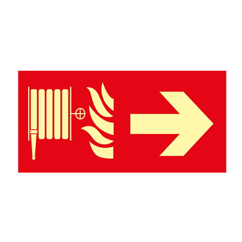 Señales fotoluminiscentes de indicación de elementos contra incendio o emergencia.