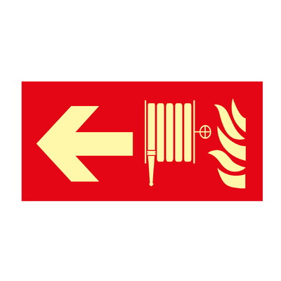 Señales fotoluminiscentes de indicación de elementos contra incendio o emergencia.