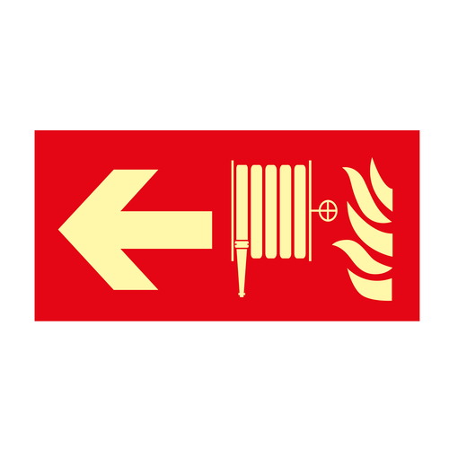 Señales fotoluminiscentes de indicación de elementos contra incendio o emergencia.