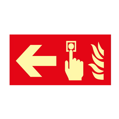 Señales fotoluminiscentes de indicación de elementos contra incendio o emergencia.