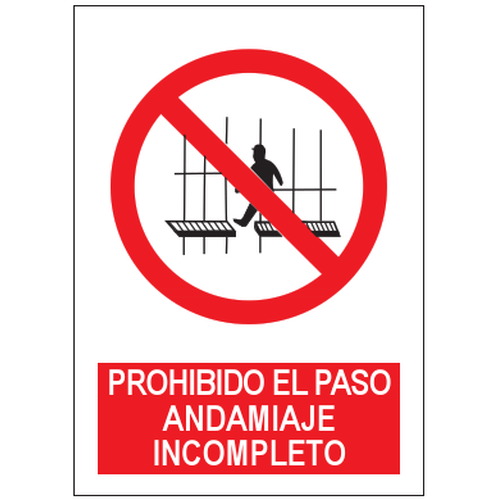 Señales de prohibición. Disponibles en poliestireno blanco de 1mm, vinilo adhesivo y aluminio blanco de 0,8mm. Medidas: 210x290mm, 300x400mm, 400x600mm.