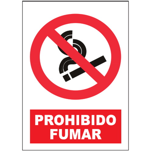 Señales de prohibición. Disponibles en poliestireno blanco de 1mm, vinilo adhesivo y aluminio blanco de 0,8mm. Medidas: 210x290mm, 300x400mm, 400x600mm.